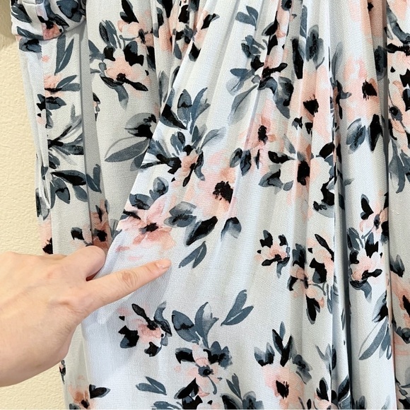 TORRID  Mini Gauze Blue Floral Print Cold Shoulder Skater Dress Size 2 18/20 - Picture 14 of 16
